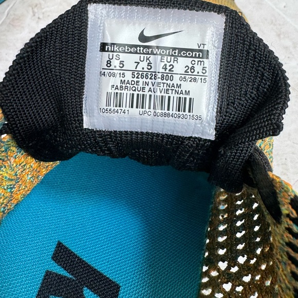 Nike Flyknit Racer Sherbet 2015 Comfort Running Shoes Sneakers Yellow Mens - Picture 8 of 16